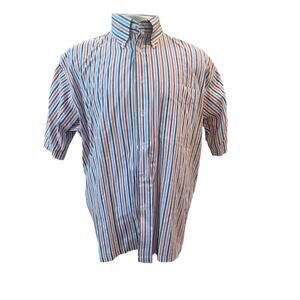 JOS. A BANK STRIPED SHORT SLEEVE BUTTON UP MENS LARGE